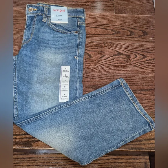 Cat & Jack Kids Blue Straight Leg Jeans-Size 8 - Picture 2 of 14